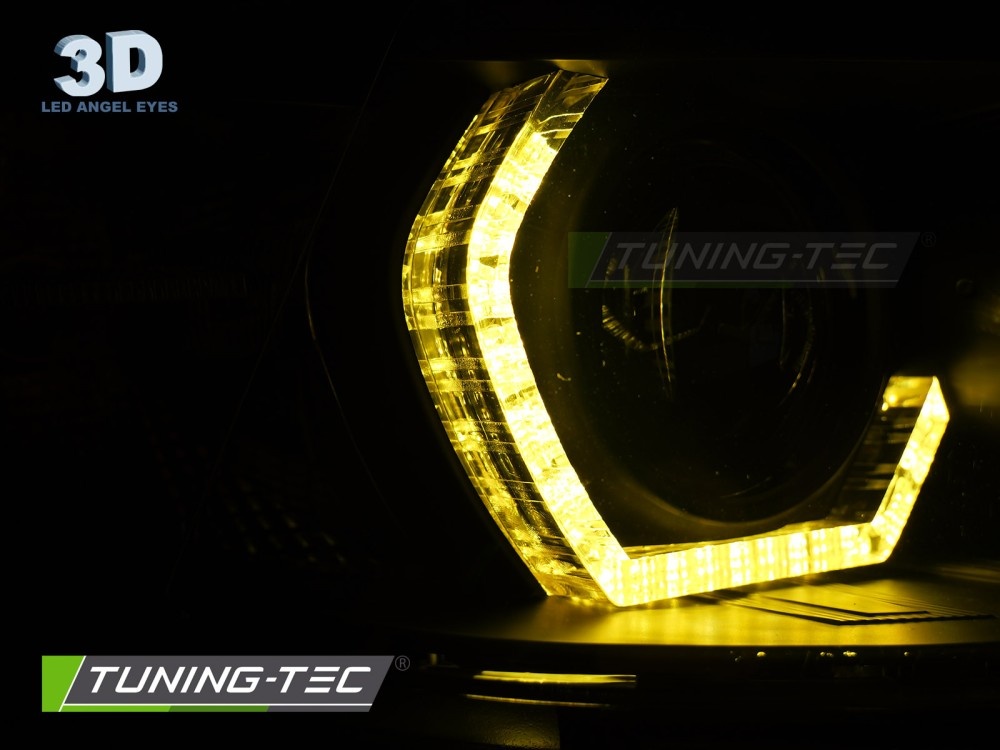 Koplampen Angel Eyes Gele LED DRL Zwart voor BMW F30/F31 11-15