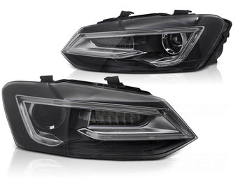 Koplampen Zwart LED voor VW Polo V 09-17