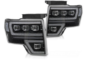 Koplampen geschikt voor Ford F150 MK12 08-14 Full LED Zwart DRL Sequentiële