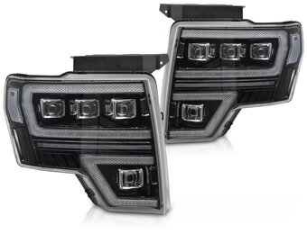 Koplampen Ford F150 MK12 08-14 Full LED Zwart DRL Sequentiële