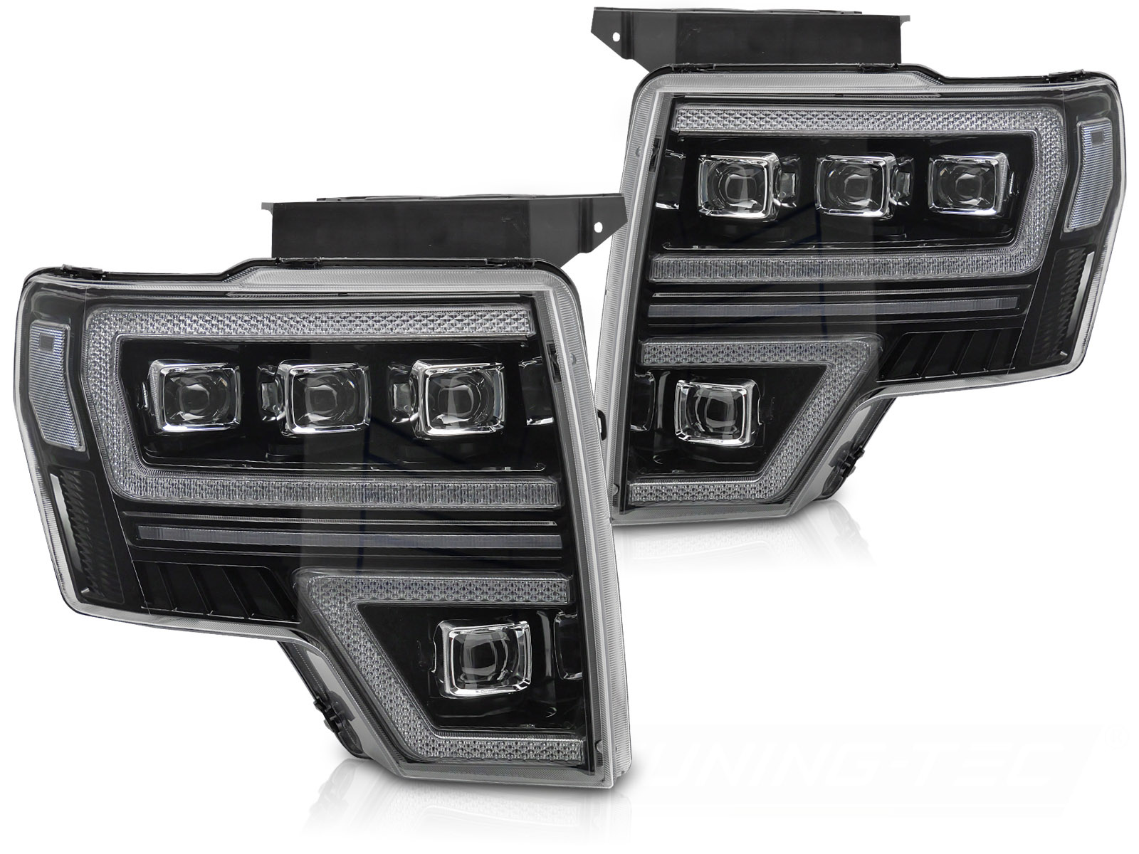 Koplampen Ford F150 MK12 08-14 Full LED Zwart DRL Sequentiële