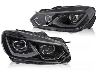 Full LED Koplampen Zwart voor VW Golf 6 08-13