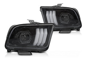 Koplampen geschikt voor Ford Mustang 04-09 Tube Light Zwart Set