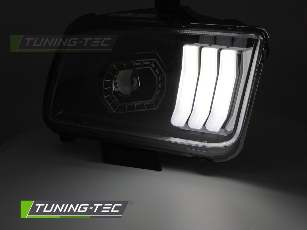 Koplampen geschikt voor Ford Mustang 04-09 Tube Light Zwart Set
