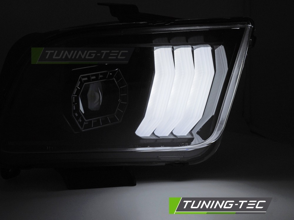 Koplampen geschikt voor Ford Mustang 04-09 Tube Light Zwart Set