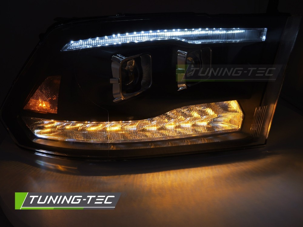 Koplampen Dodge Ram 2009-2018 Projector LED Dubbel Zwart