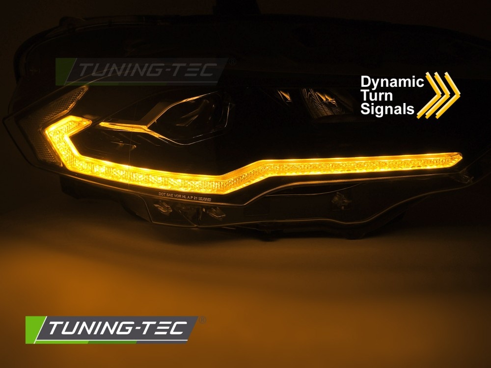 Koplampen LED Zwart Ford Mustang 18-21 met Dynamische Richtingaanwijzer