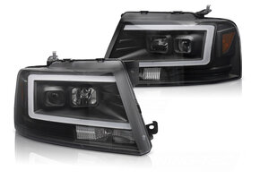 Koplampen geschikt voor Ford F150 MK11 04-08 Tube LED Zwart