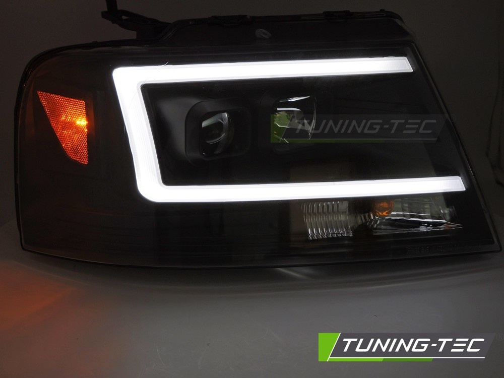 Koplampen geschikt voor Ford F150 MK11 04-08 Tube LED Zwart