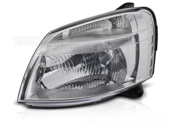 Koplamp Links Chroom TYC voor Citroen Berlingo & Peugeot Partner 02-10