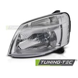 Koplamp Links Chroom TYC voor Citroen Berlingo & Peugeot Partner 02-10