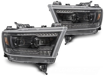Full LED Koplampen Zwart Dodge Ram 1500 (19-22) Dynamisch