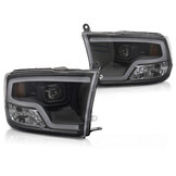 Koplampen Dodge Ram 09-18 Tube Light Projector Zwart