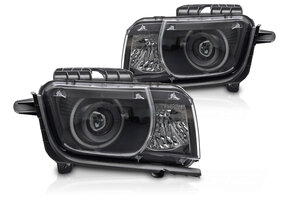 Koplampen Chevrolet Camaro 09-13 Angel Eyes Zwart