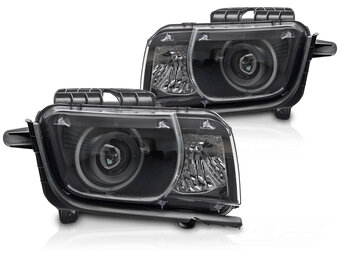 Koplampen Chevrolet Camaro 09-13 Angel Eyes Zwart