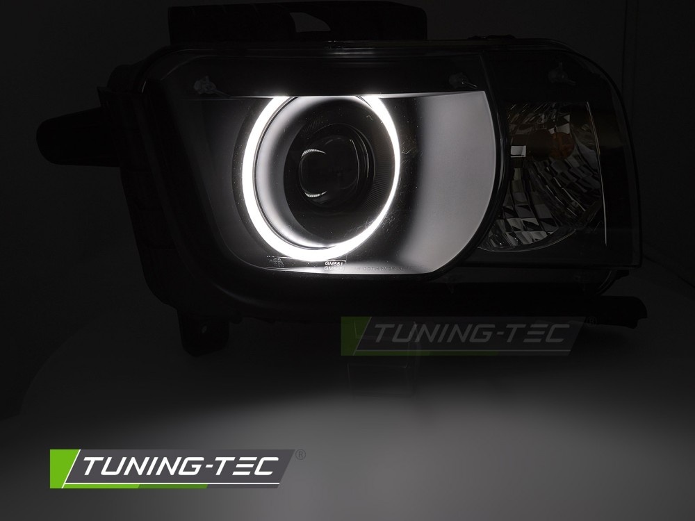 Koplampen Chevrolet Camaro 09-13 Angel Eyes Zwart