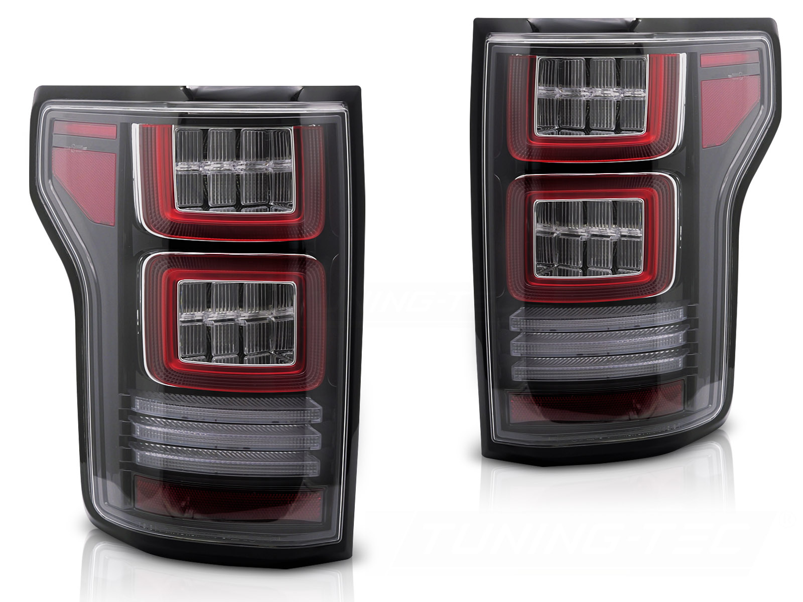 Achterlichten geschikt voor Ford F-150 MK13 2014-2020 Zwart LED met dynamisch knipperlicht