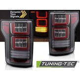 Achterlichten Ford F-150 MK13 2014-2020 Zwart LED met dynamisch knipperlicht