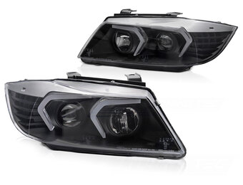 Koplampen LED Zwart voor BMW E90/E91 Limousine/Touring 05-08