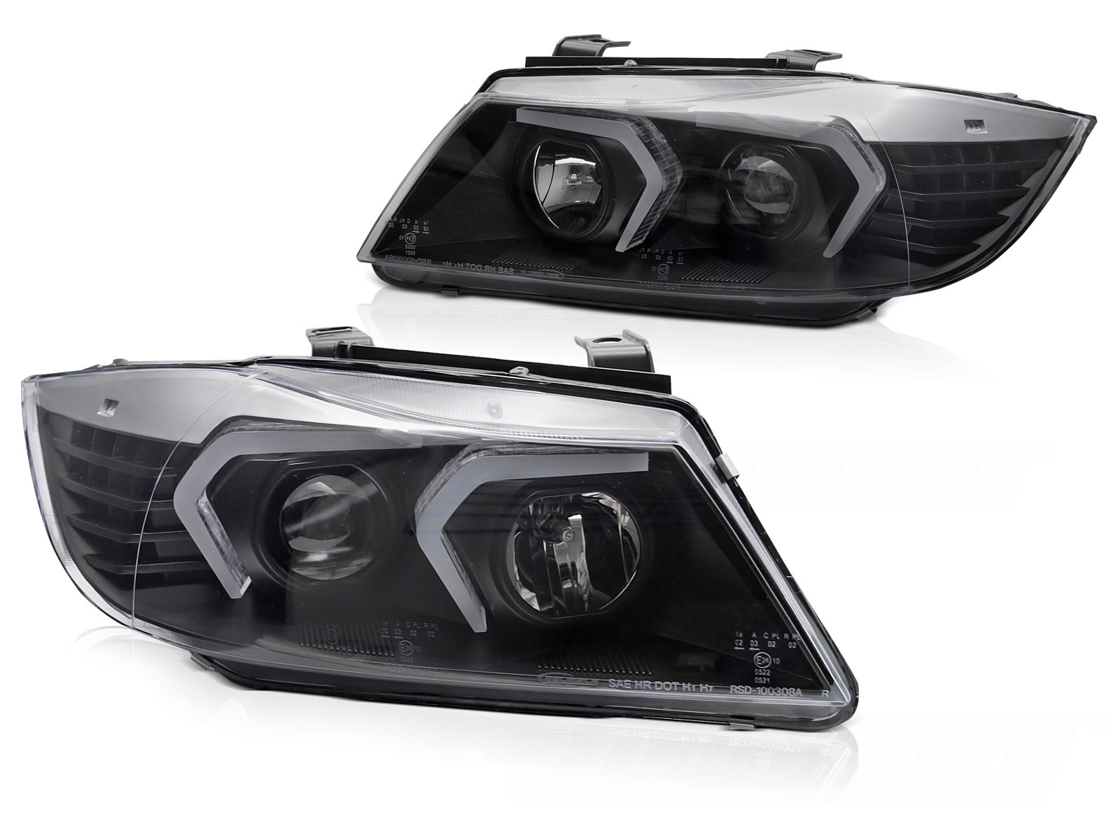 Koplampen LED Zwart voor BMW E90/E91 Limousine/Touring 05-08