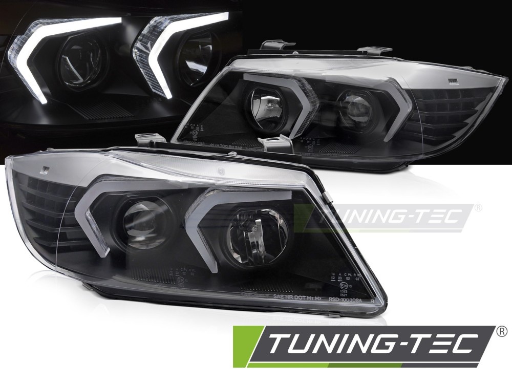 Koplampen LED Zwart voor BMW E90/E91 Limousine/Touring 05-08