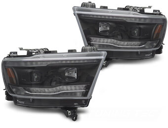 Koplampen Dodge Ram 1500 (19-22) Zwart Dynamisch LED