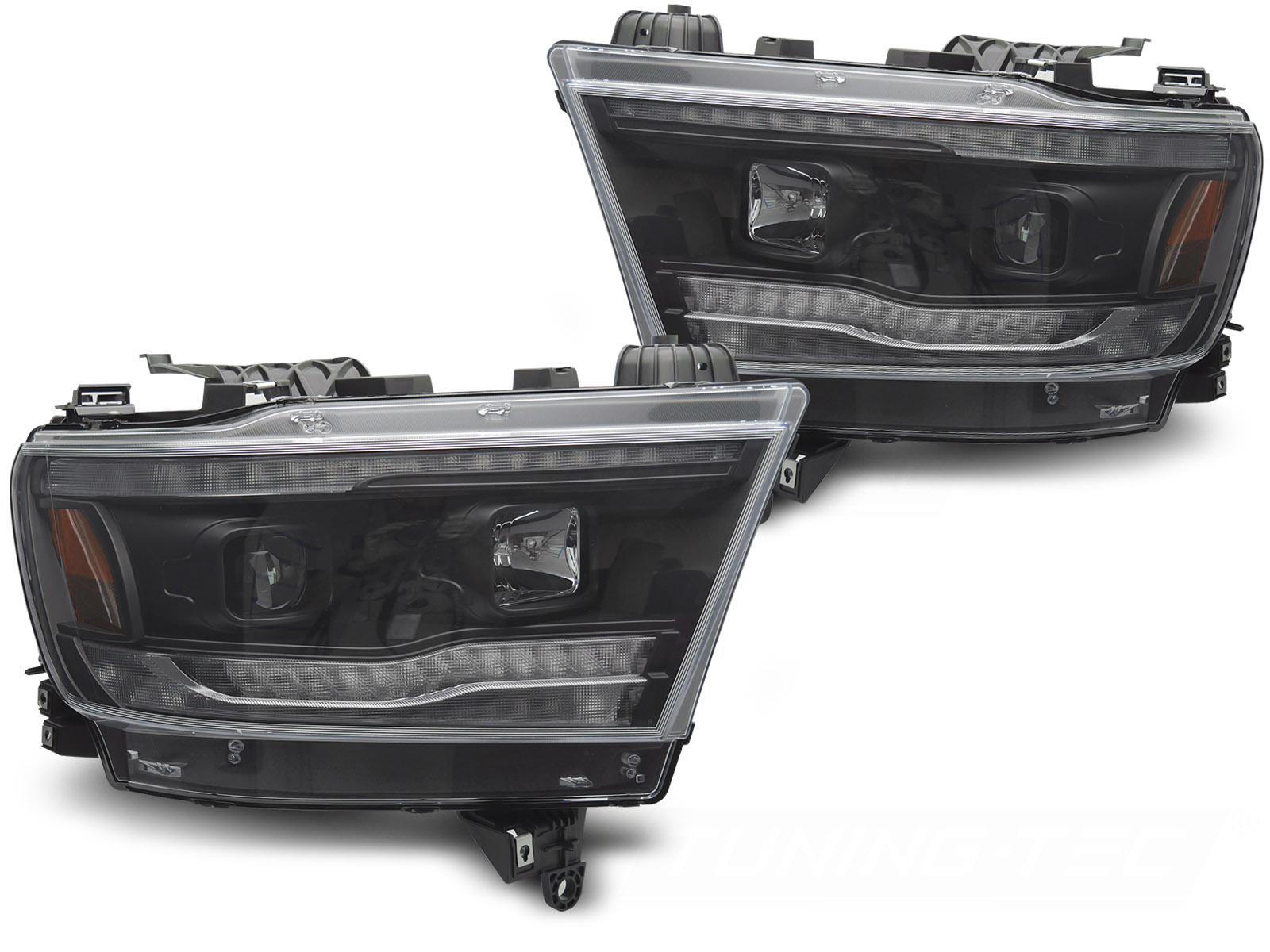 Koplampen Dodge Ram 1500 (19-22) Zwart Dynamisch LED