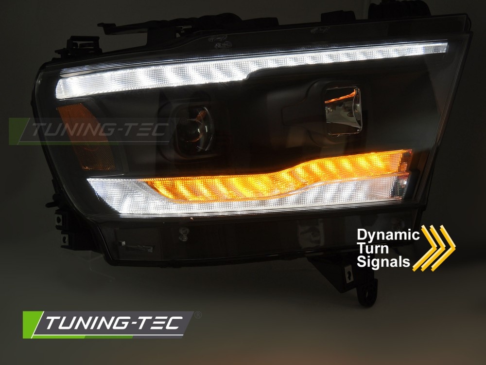 Koplampen Dodge Ram 1500 (19-22) Zwart Dynamisch LED