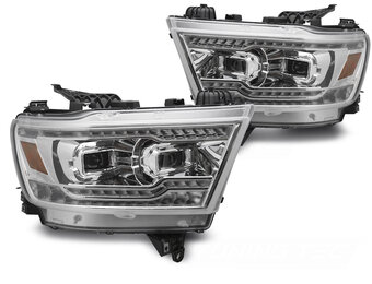 Full LED Koplampen Chroom Dynamisch Knipperlicht Dodge RAM 1500 19-22
