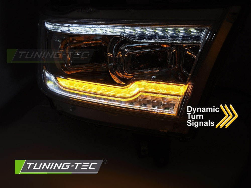 Full LED Koplampen Chroom Dynamisch Knipperlicht Dodge RAM 1500 19-22