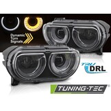 Koplampen Zwart DRL voor Dodge Challenger 2008-2014