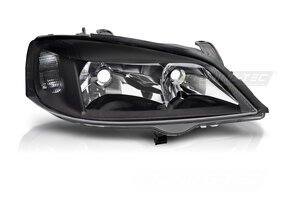 Koplamp Zwart Rechterzijde TYC geschikt voor Opel Astra G (97-04)