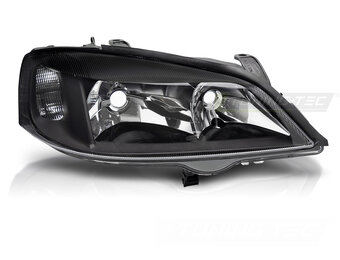 Koplamp Zwart Rechterzijde TYC voor Opel Astra G (97-04)
