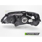 Koplamp Zwart Rechterzijde TYC voor Opel Astra G (97-04)