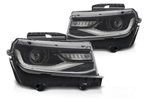 Koplampen Chevrolet Camaro 2013-2015 Tube LED Zwart