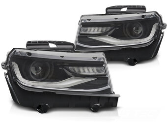 Koplampen Chevrolet Camaro 2013-2015 Tube LED Zwart