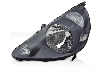 Koplamp links zwart TYC voor Honda Jazz Fit 02-04