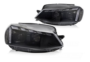 Koplampen Zwart LED DRL Dynamisch Welkomstlicht geschikt voor VW Golf 7 17-19