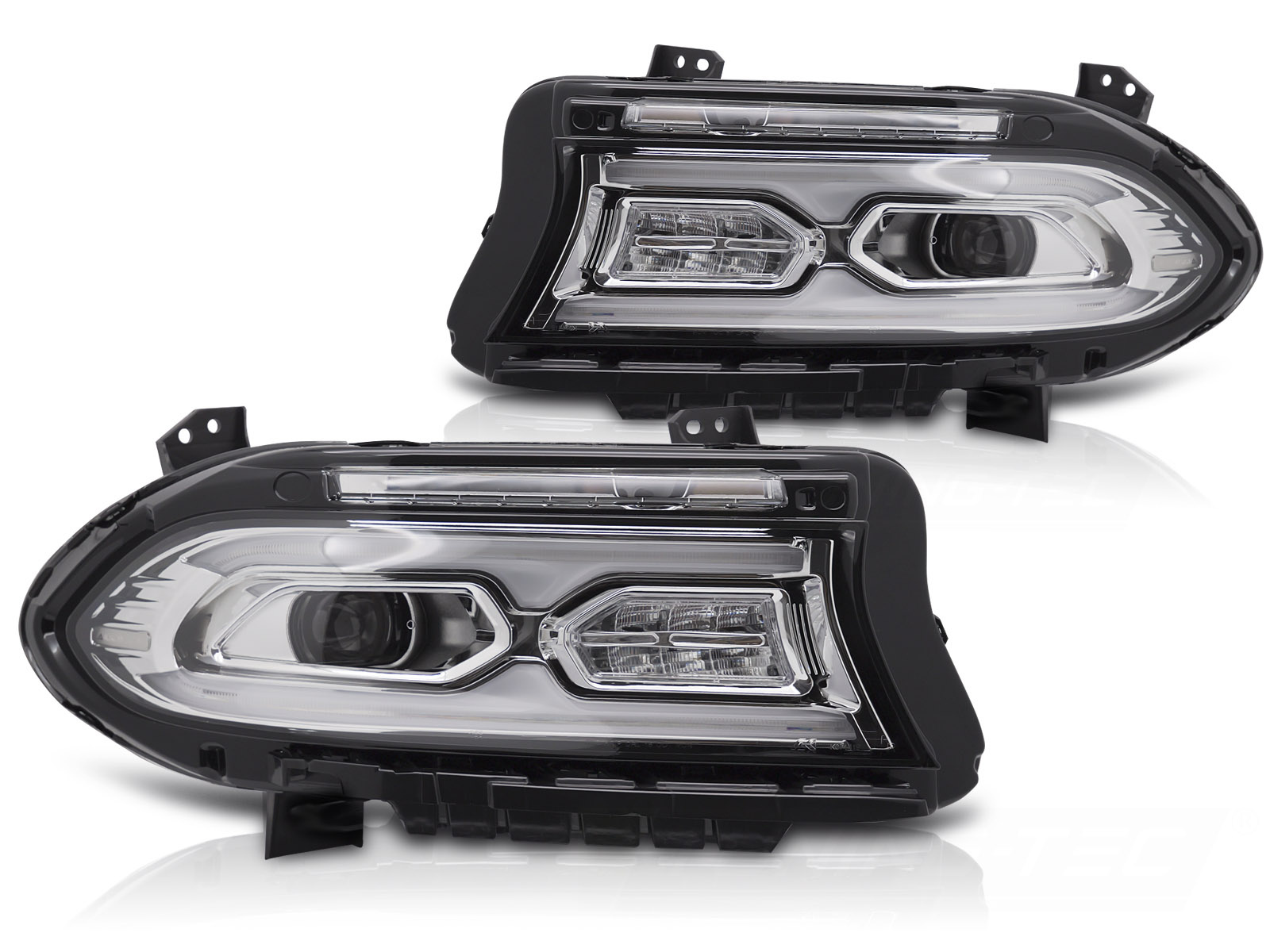 Volledig LED Koplampen Chroom voor DODGE CHARGER 2014-2023