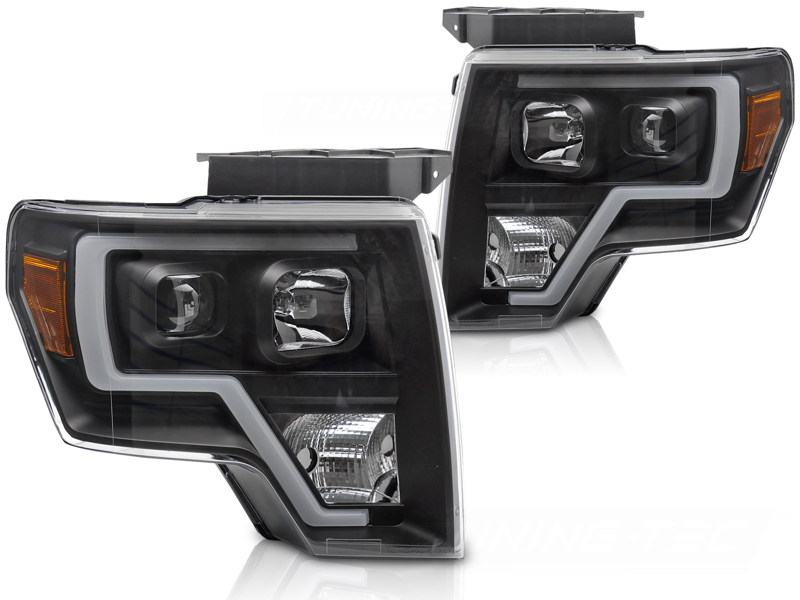 Koplampen Ford F150 MK12 08-14 Tube Light Zwart