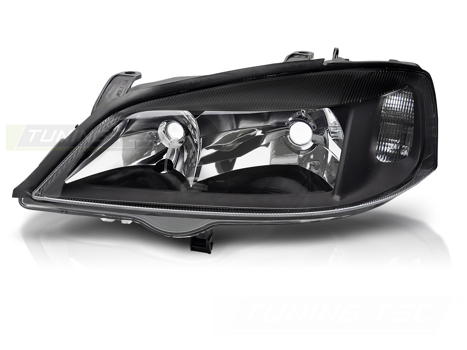 Koplamp zwart links TYC voor Opel Astra G (97-04)