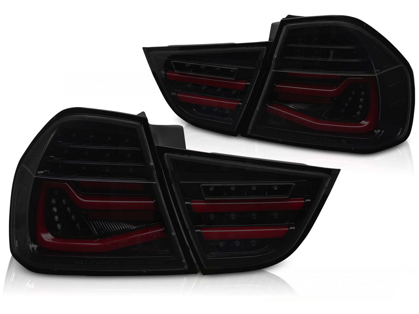 LED BAR Achterlichten Zwart Rook Dynamische Knipperlichten voor BMW E90 09-11