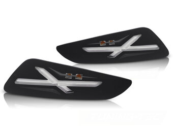 Voorste richtingaanwijzers zwart LED voor VESPA SPRINT / PRIMAVERA 150cc