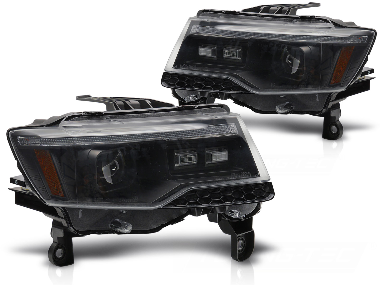 Koplampen Jeep Grand Cherokee WK2 (14-21) Zwart LED Dynamisch Knipperlicht