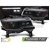 Koplampen Jeep Grand Cherokee WK2 (14-21) Zwart LED Dynamisch Knipperlicht