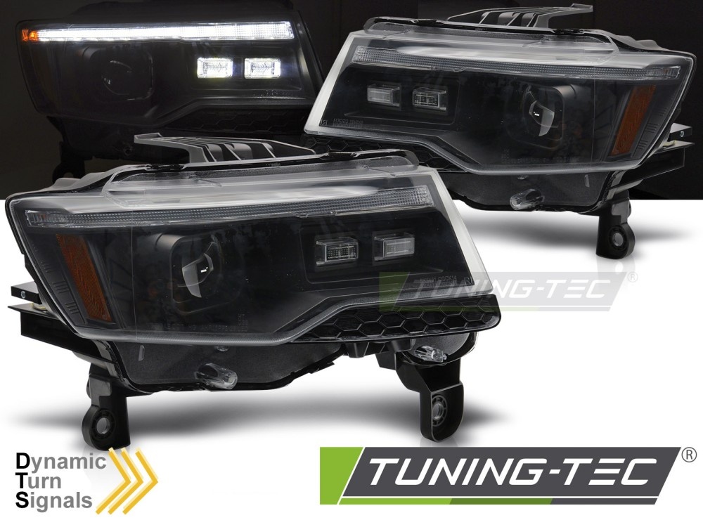 Koplampen Jeep Grand Cherokee WK2 (14-21) Zwart LED Dynamisch Knipperlicht