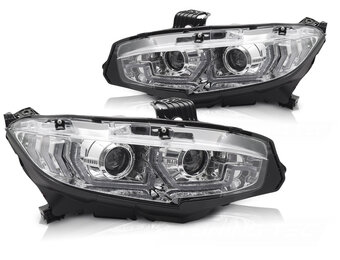 Koplampen Chroom DRL SEQ voor HONDA CIVIC X (2016-2021)
