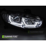 Koplampen Chroom DRL SEQ voor HONDA CIVIC X (2016-2021)