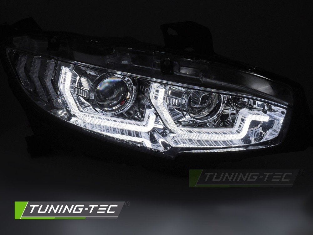 Koplampen Chroom DRL SEQ voor HONDA CIVIC X (2016-2021)