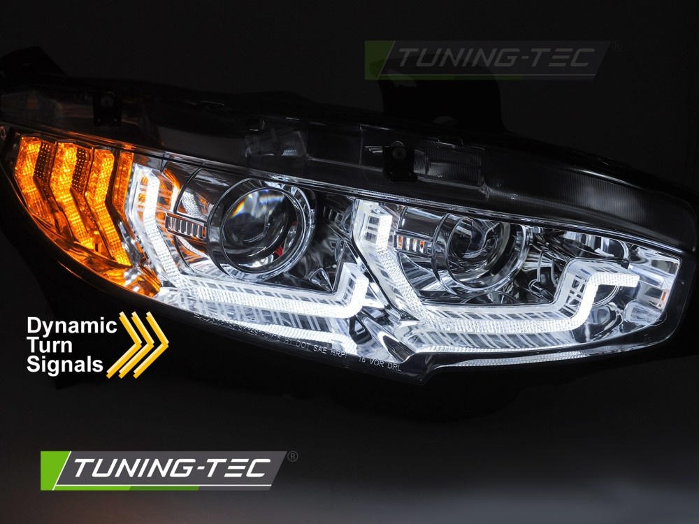 Koplampen Chroom DRL SEQ voor HONDA CIVIC X (2016-2021)